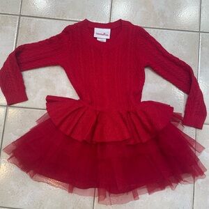 American Girl Vibrant Red Dress with Tulle Layers